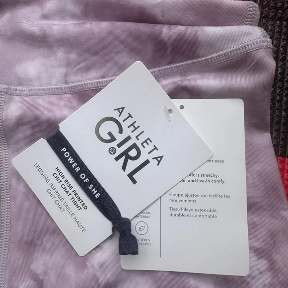 NWT ATHLETA GIRL
HIGH RISE PRINTED CHIT CHAT TIGHT
LEGGING size L 12 - Picture 7 of 7